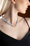 Heliophilia Silver Collar con Colgante de Corazón y Piedra Multicolor